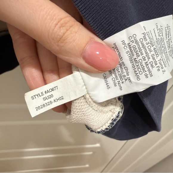 J. Crew Raglan Terry Crewneck Pullover Sweater in Natural Creek Navy Blue Medium - Picture 5 of 7